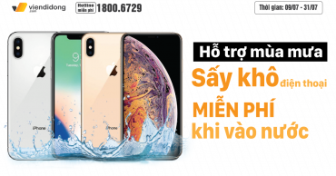 Chương trình đặc biệt hỗ trợ khách hàng trong mùa mưa: Sấy khô điện thoại MIỄN PHÍ khi vào nước