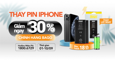 Ưu đãi dịch vụ hấp dẫn - Giảm đến 30% khi thay pin iPhone, iPad chính hãng Bago, chỉ còn từ 140k 1200x677 3