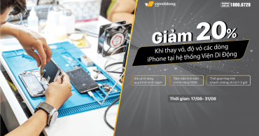 Ưu đãi tháng 8, GIẢM ĐẾN 20% khi THAY VỎ - ĐỘ VỎ iPhone tại Viện Di Động banner giam 20 thay vo do vo 1200x677 2
