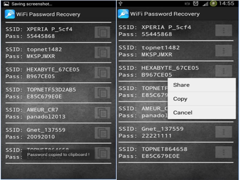 xem mật khẩu Wifi trên Android 5
