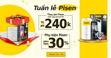 Tuần lễ Pisen: Thay pin Pisen nhận ngay bộ quà Tết 240k + Phụ kiện Pisen giảm ngay 30% 1200x677 4
