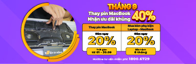 Giảm 40% khi Thay pin MacBook