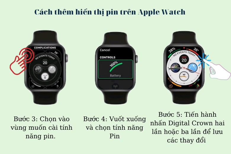 Cách thêm hiển thị pin trên Apple Watch