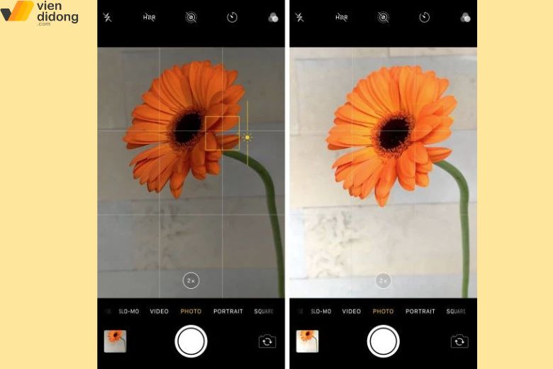 Tối ưu ánh sáng bằng cách điều chỉnh phơi sáng camera trên iPhone