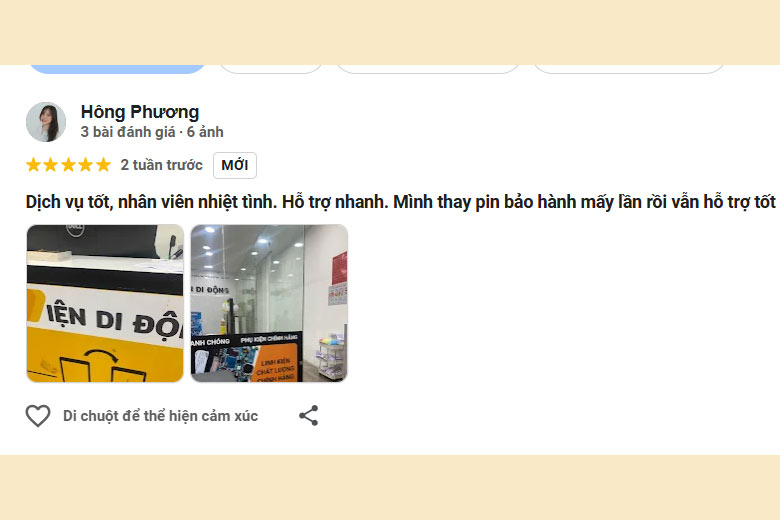 Khách hàng đánh giá cao về thay pin Apple iPhone 13 tại Viện Di Động