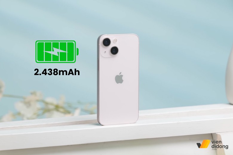 iPhone 13 Mini kích thước nhỏ gọn cùng dung lượng pin 2.438mAh 