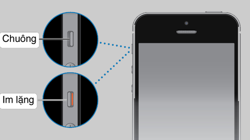 Cách tắt âm thanh bàn phím iPhone bằng nút gạt rung