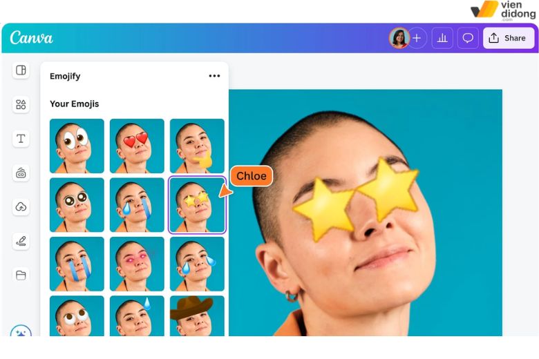 Canva là công cụ tạo emoji đơn giản, nhanh chóng nhất