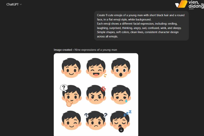 Tạo Emoji bằng ChatGPT chỉ prompt đơn giản