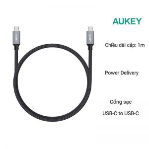 Cáp sạc Aukey C-C CB-CD5 1m
