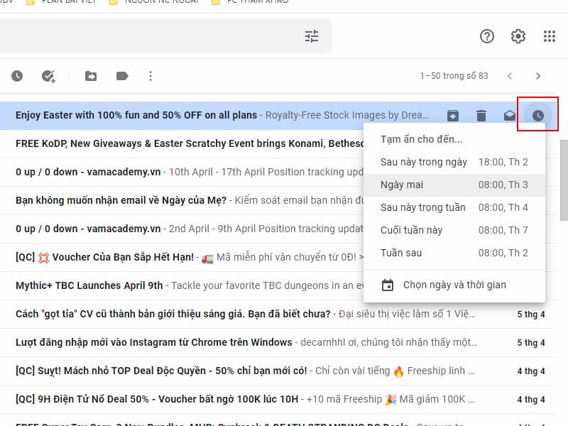 tính năng ẩn Gmail báo