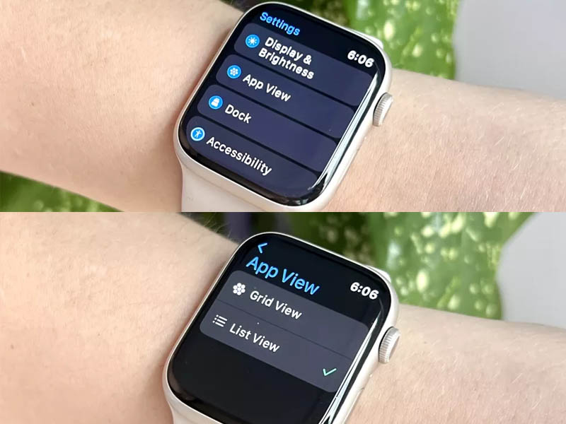 giao diện Apple Watch app view