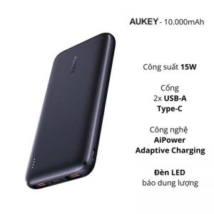 Pin dự phòng Aukey 10000mAh PB-N73 15W - QC 3.0