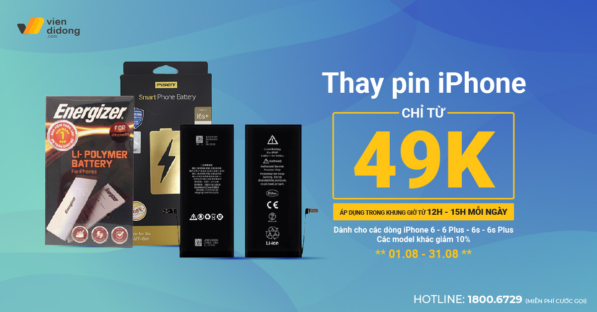 Thay pin iPhone trong khung giờ VÀNG - nhận ngay ưu đãi với giá chỉ từ 49k 1200x628 80 1