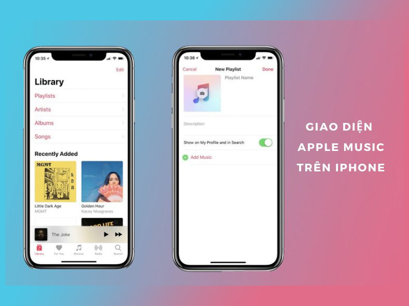 Apple Music và Spotify giao diện apple