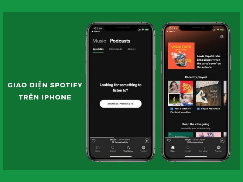 Apple Music và Spotify giao diện spotify