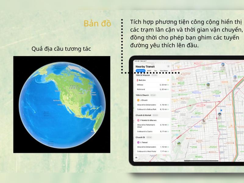 iPadOS 15 bản đồ