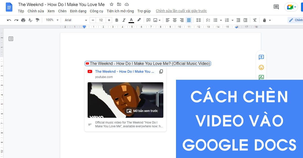 Hướng dẫn 3 cách chèn video vào Google Docs vô cùng tiện lợi