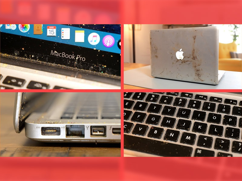 cách vệ sinh bàn phím MacBook bộ phận
