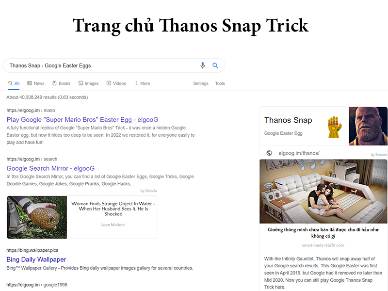 Tính năng mới của Google Thanos Snap Trick