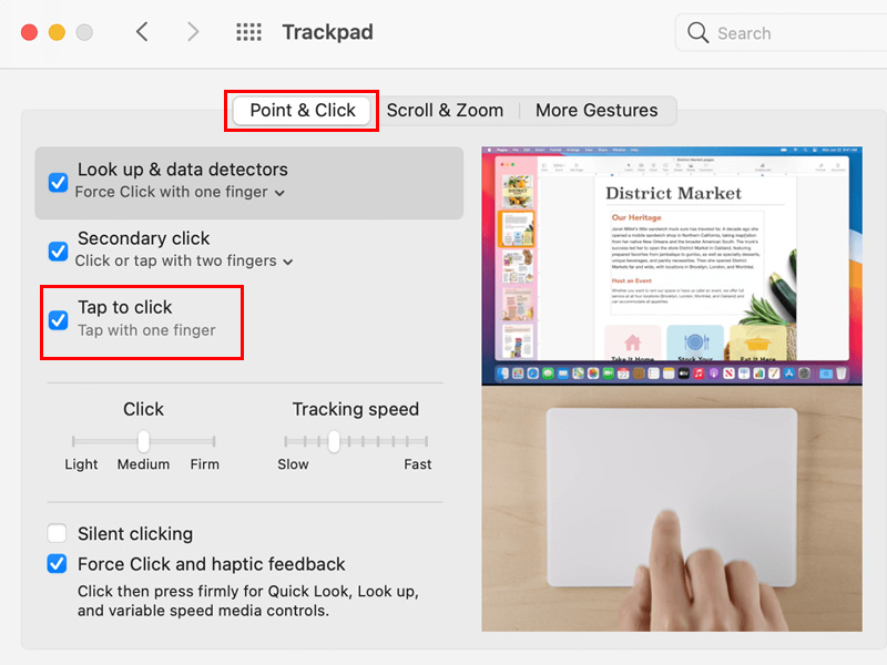 Cách kiểm tra MacBook trackpad