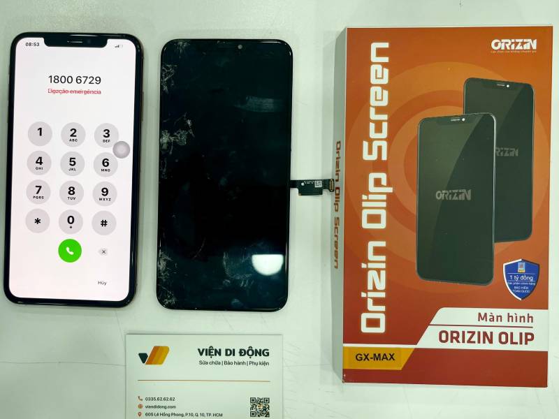 Thay màn hình Orizin Olip GX iPhone xs tại Viện Di Động