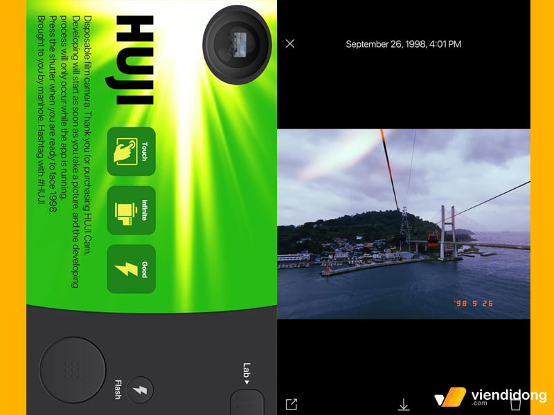 phần mềm chụp ảnh đẹp cho iPhone huji