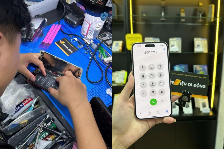 Viện Di Động dùng linh kiện chính hãng và thiết bị chuyên dụng sửa chữa