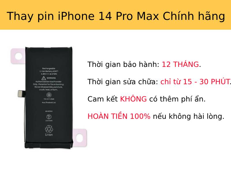 Thay pin iPhone 14 Promax tại Viện Di Động
