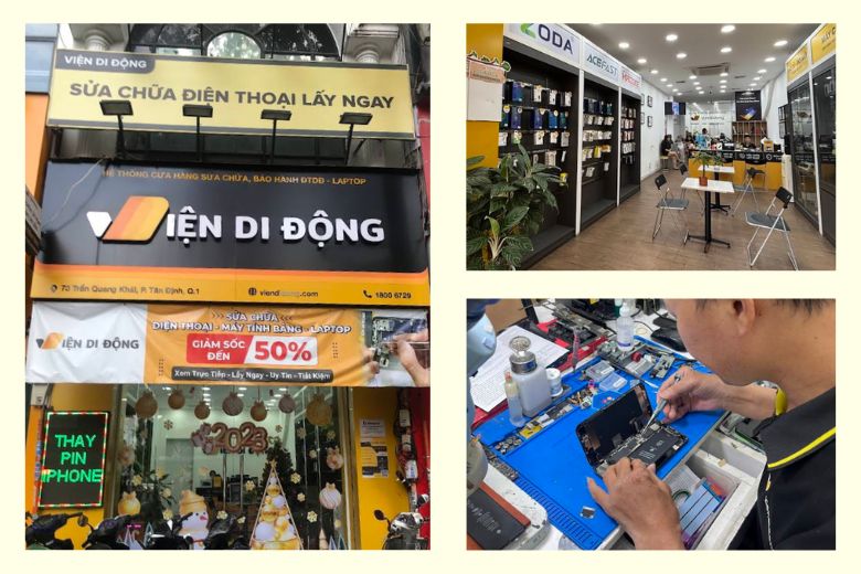 Địa chỉ các chi nhánh Viện Di Động tại TP.HCM & các tỉnh 1 Điểm tiếp nhận sửa chữa Viện Di Động trên đường Trần Quang Khải, thuận tiện ghé