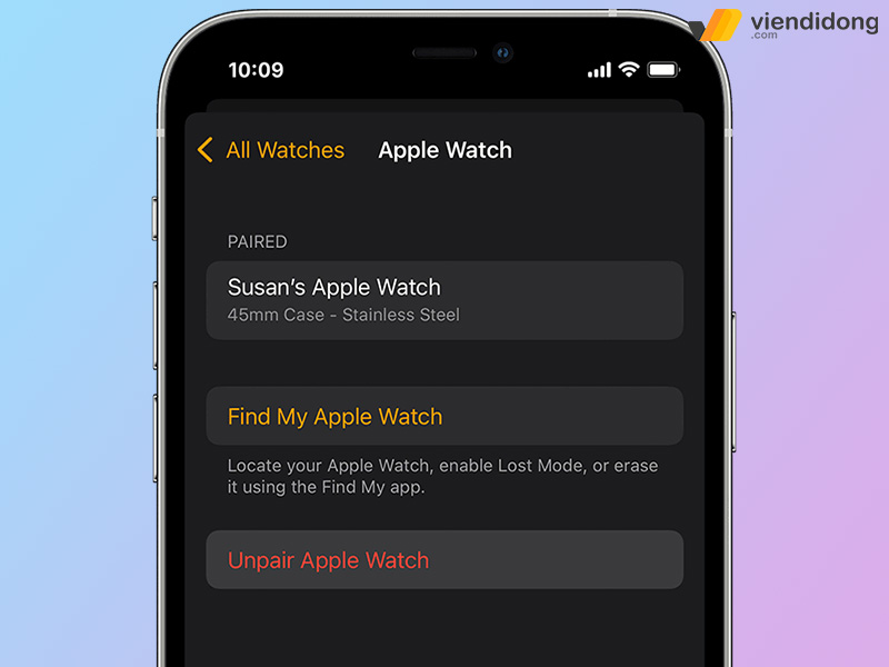 Apple Watch không lên màn hình hủy
