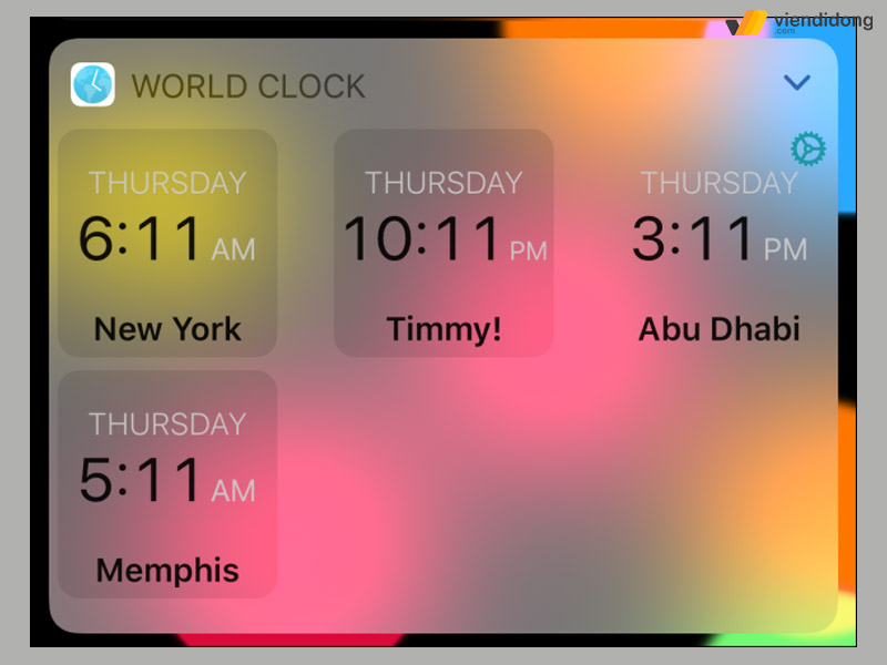 Hiển thị 2 múi giờ trên điện thoại widget 5