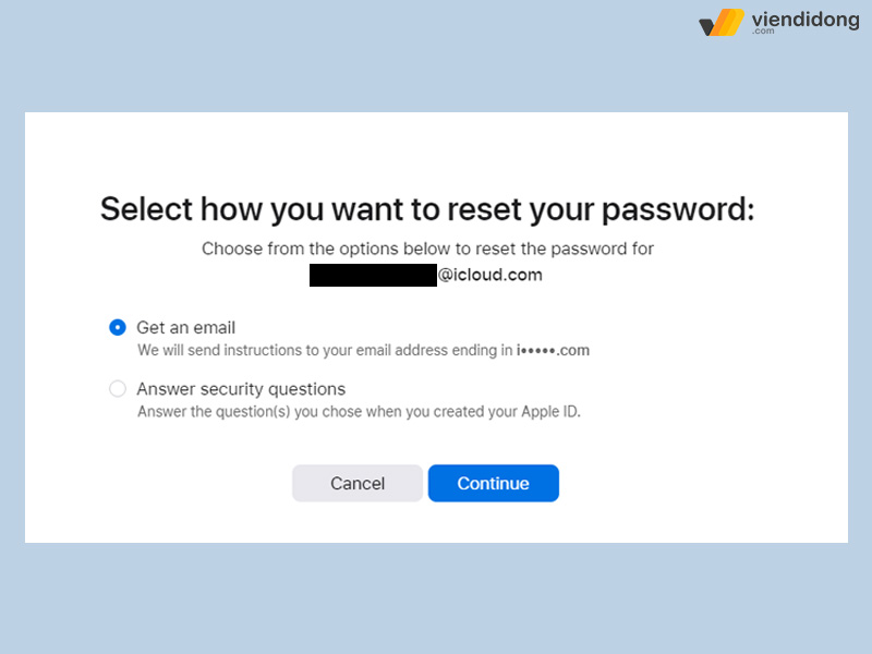 Lấy lại mật khẩu ID Apple mail 1