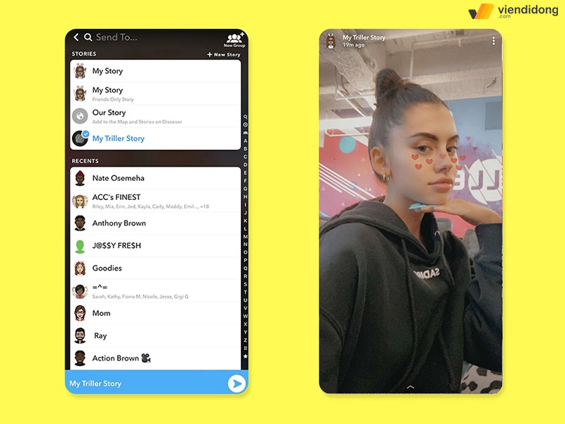 ứng dụng Snapchat chia sẻ
