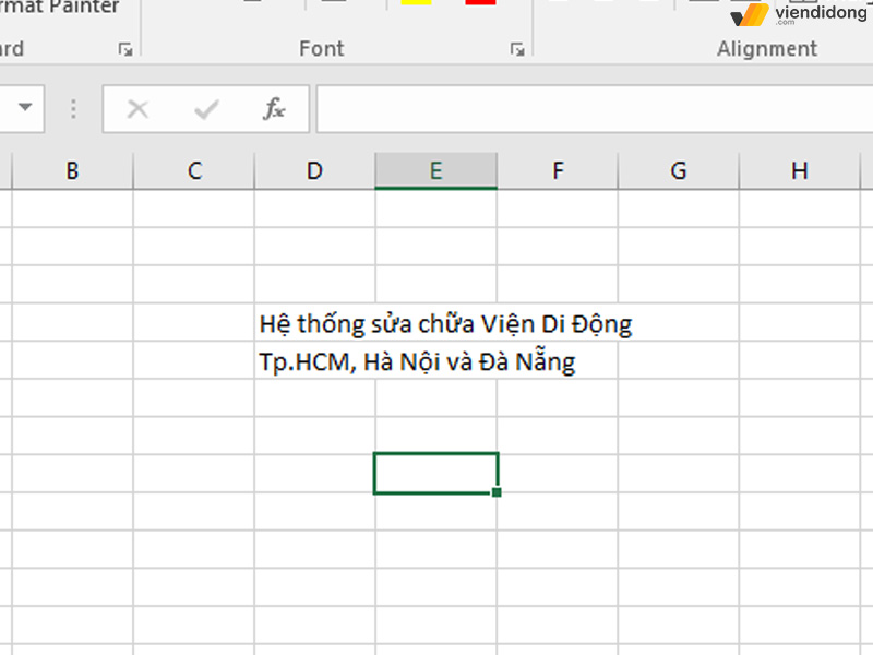 Cách xuống dòng trong Excel enter