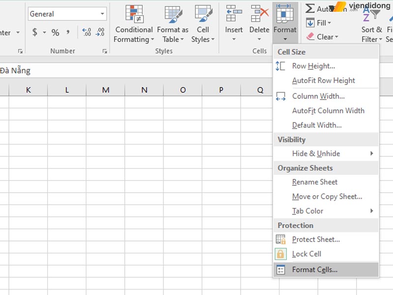 Cách xuống dòng trong Excel format 1
