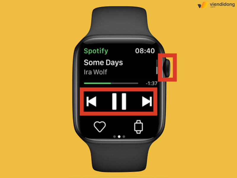 nghe nhạc Spotify trên Apple Watch điều khiển