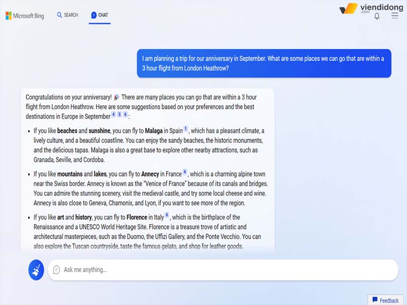 Bing AI-Chatbot tìm kiếm