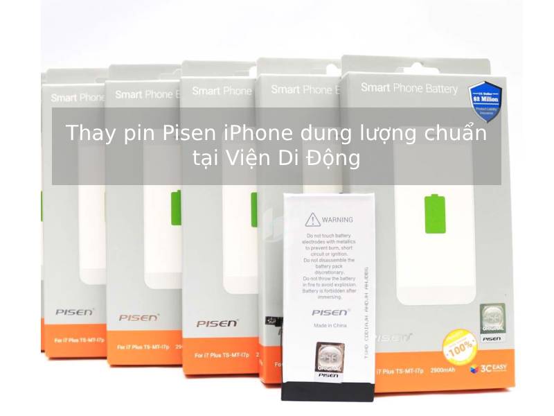 Thay pin Pisen iPhone dung lượng chuẩn tại Viện Di Động