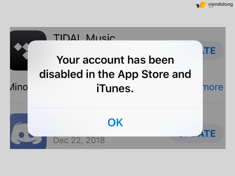 App Store bị lỗi vô hiệu hóa