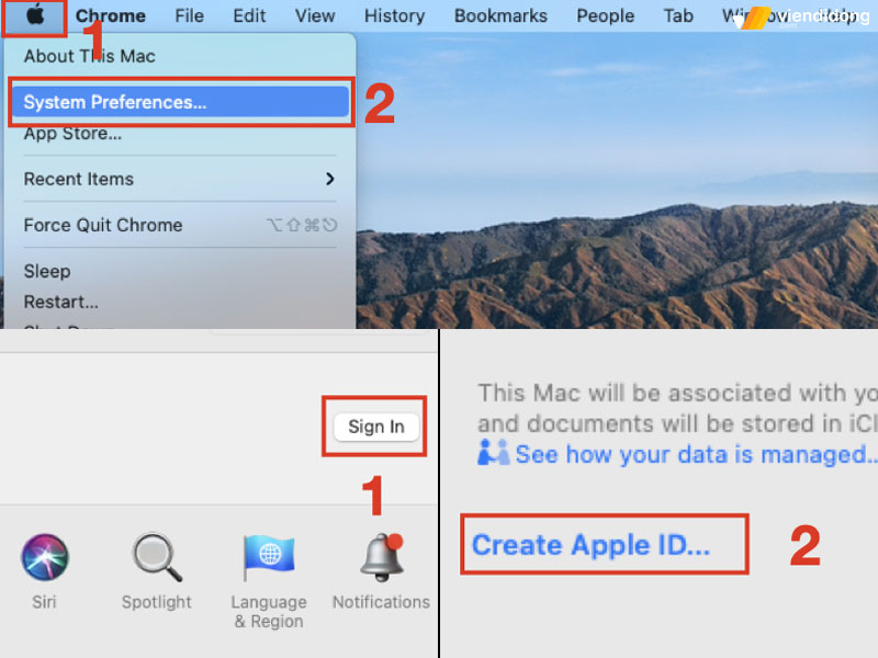 cách tạo tài khoản ID Apple macbook 1