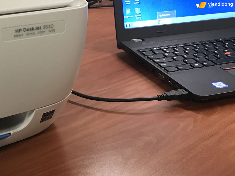 kết nối máy in với laptop cài đặt có dây