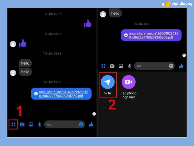 cách chia sẻ vị trí trên Messenger android 1