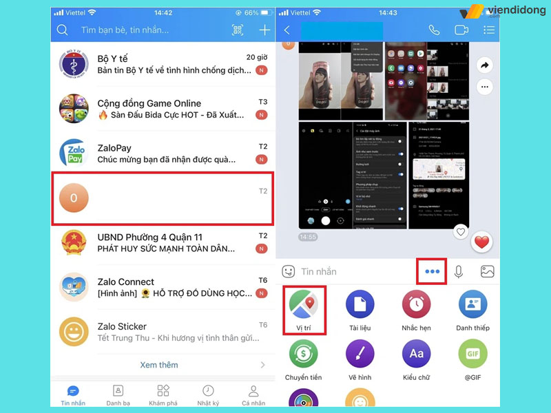 chia sẻ vị trí trên Zalo iphone 1