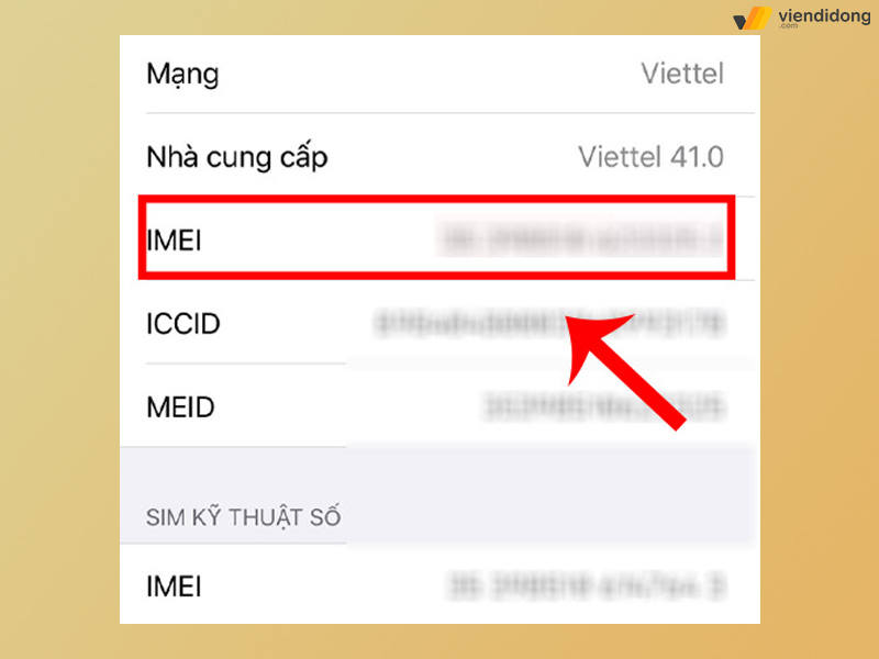 check IMEI iPhone cài đặt 2