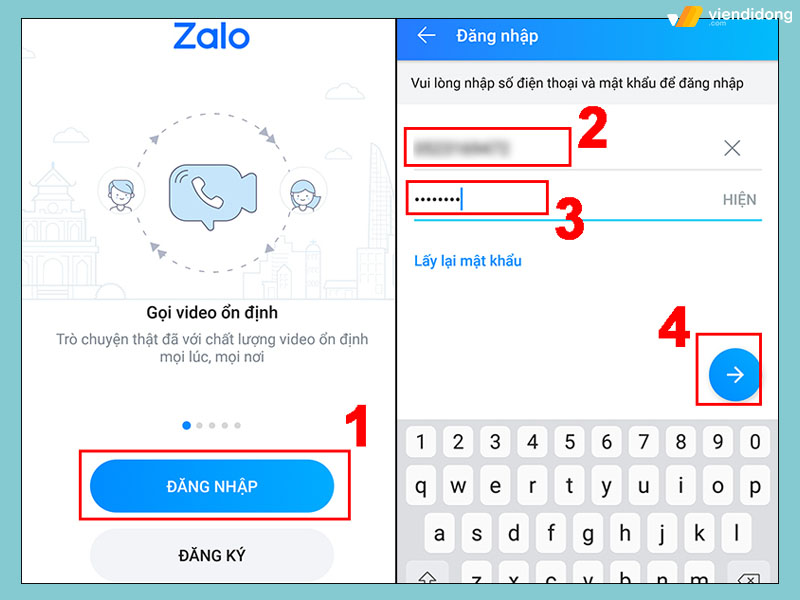 đăng nhập Zalo trên 2 điện thoại android app