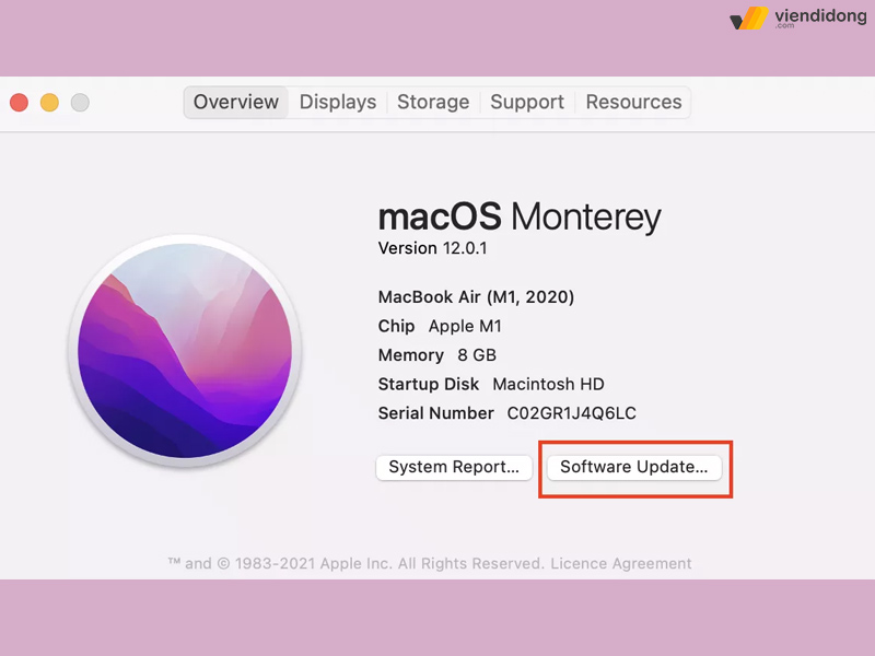 MacBook tự khởi động lại cập nhật