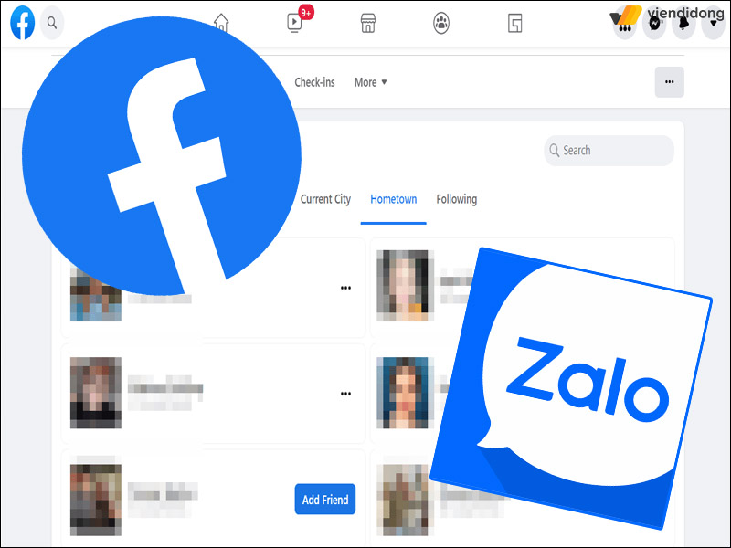 cách tìm Facebook qua Zalo điều kiện