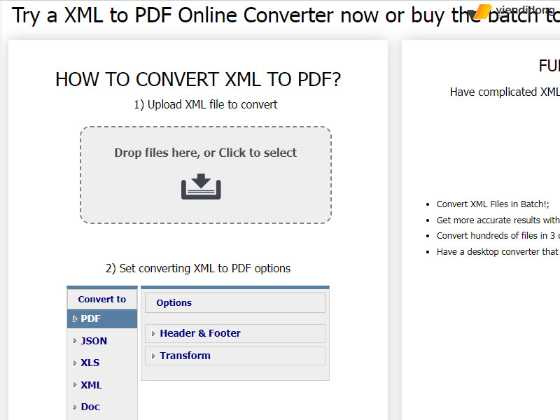 chuyển file XML sang PDF coolutils 1