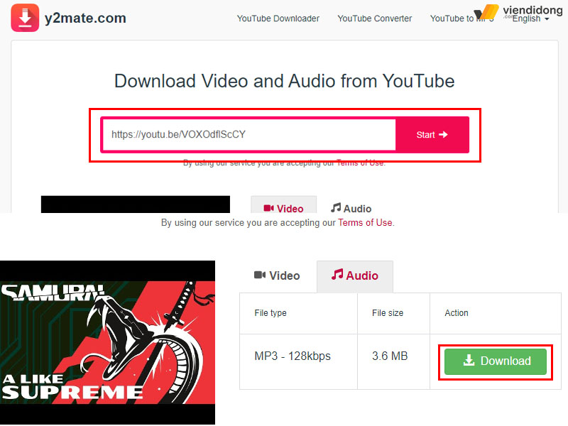 chuyển nhạc từ Youtube sang MP3 y2mate 2